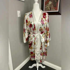 Vintage Victoria Secret's Robe Sexy Lingerie Lightweight Flowy Floral Kimono